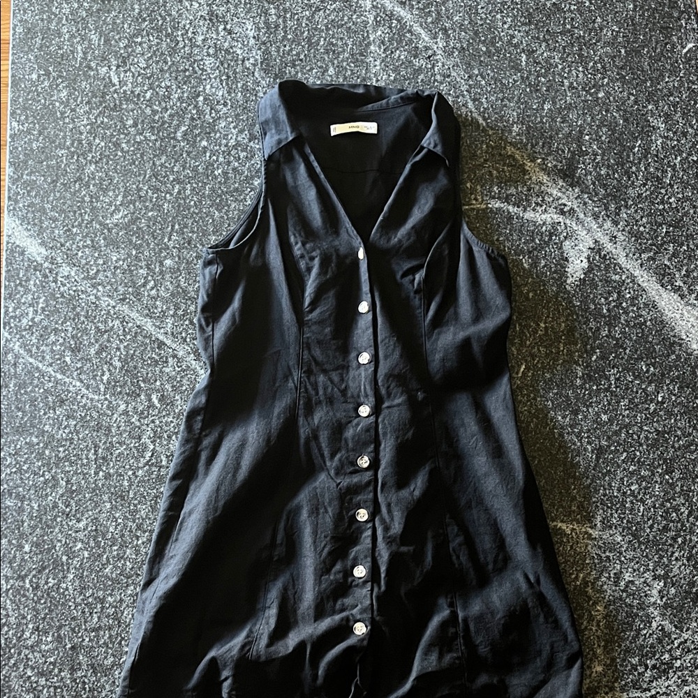Linen Button-Up Dress
